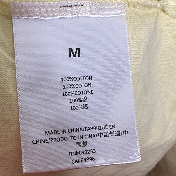 FEAR OF GOD ESSENTIALS Flocked Long Sleeve T-Shirt Canary Yellow Sz M {DD38} - Picture 8 of 8